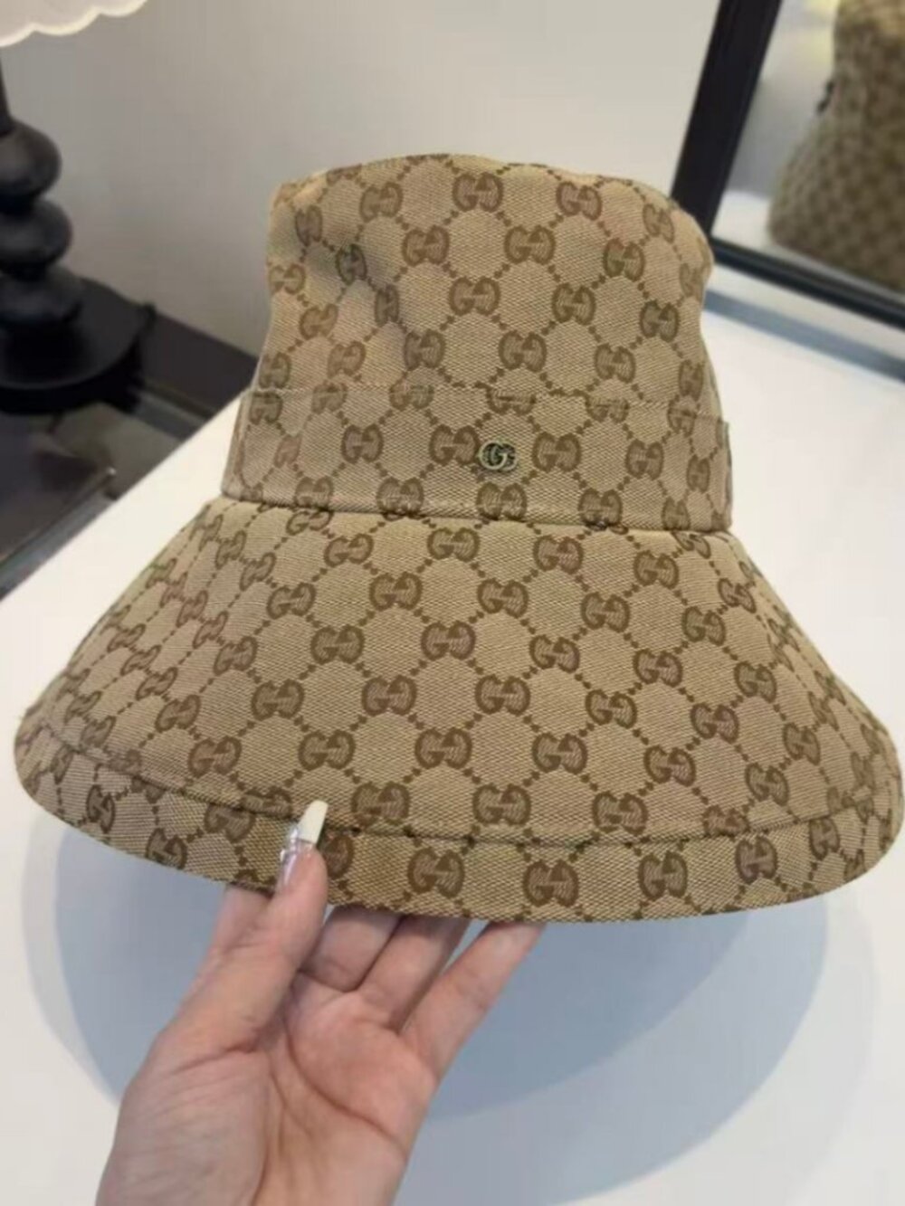 Gucci Monogram Wide Brim Bucket Hat